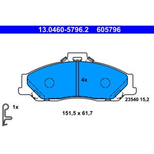 Kit de plaquettes de frein ATE 130460 57962 Avant