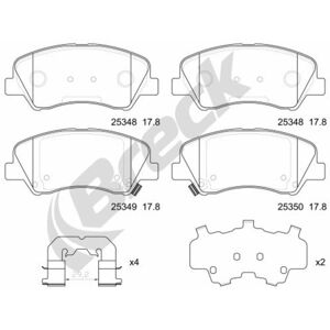 Kit de plaquettes de frein frein a disque BRECK 25348 00 701 00 Avant