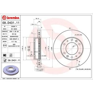 Disque de frein BREMBO 09D43111 avant ventile hautement carbonise 1 piece