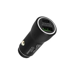 Prio Chargeur Voiture Allume-cigare Port USB et USB-C 4.8A Charge rapide Noir - Publicité