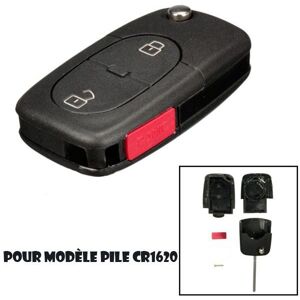 Cle Plip Pour Volkswagen Golf Polo Passat Bora Transporter Touareg Jetta 2 Boutons + Panic Coque Pour Pile Modèle Cr1620 Telecommande @Pro-Plip