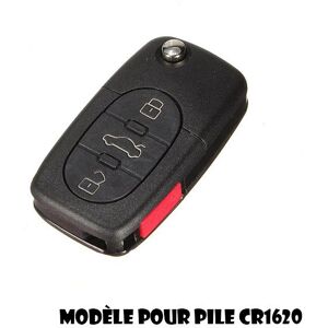 Cle Plip Pour Volkswagen Golf Polo Passat Bora Transporter Touareg Jetta 3 Boutons + Panic Coque Pour Pile Cr1620 Telecommande @Pro-Plip