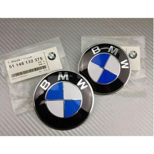 2 Logos Badges Emblème Bmw 82mm Capot / 74 Mm Coffre Effet Bleu Blanc - Publicité