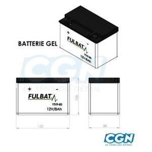 Batterie Ytx9-Bs Fulbat 12v/8ah Lg152 L88 H106 - Gel - Publicité