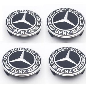 Caches moyeux de roue Mercedes-Benz 75 mm jeu de 4 pièces