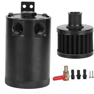 R¿¿servoir S¿¿parateur Huile Air Filtre¿¿ Oil Catch Can Reservoir Tank Kit Universal Polish Baffled 2-Port with Drain Valve Breather Baffled 5oz Capacity - Publicité