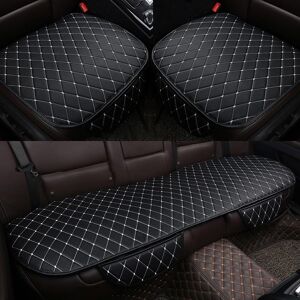 Housse de siège en cuir de voiture de luxe Housse de coussin de voiture noire Coussin de voiture universel Pièces d auto - Publicité