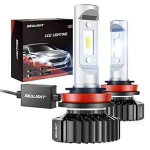 Paire d'ampoules LED pour phares de voiture SEALIGHT X1 6000K Ampoules LED blanches froides 600% Luminosité élevée 100W - Publicité