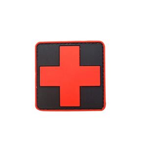 Hemore PVC extérieur Velcro brassard Rouge Croix-brillard Rescue Médical Badge Black Red Cross 1 Pack - Publicité
