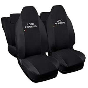 Rebeca Shop ® Housses de siège auto compatibles Twingo avec sièges arrière divisés, lot de 6, différentes couleurs (noir/noir) - Publicité