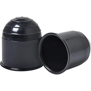 FOUTP 2Pcs Couvercle de Boule de Remorquage Noir, Universel 50mm Boule de Capuchon de Boule d'attelage de Caravane, Couvercle d'attelage de Remorque en Plastique Parfait pour Remorque Camion Plastique - Publicité