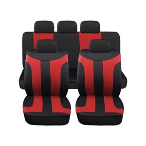 Rebeca Shop Housses de siège auto universelles LS05   Couleur rouge   Set avant et arrière   Polyester   No Suv - Publicité