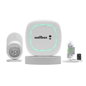 Wallbox Kit Pulsar Max (Chargeur de véhicule électrique, Compteur de Puissance et câble Dock) 7,4 KW, 5 m, T2 Blanc, Compatible avec Alexa et Google Home - Publicité