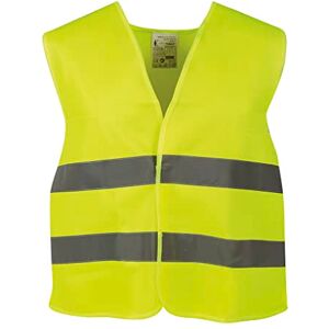 TURBOCAR Gilet de signalisation Voiture Taille: Largeur 65 cm, Hauteur 67 cm Largeur des Bandes réfléchissantes: 4.8 cm Couleur: Jaune Fluo Utilisation Auto, Moto, Scooter et vélo - Publicité