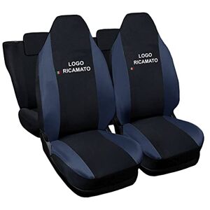 Rebeca Shop ® Housses de siège auto compatibles Twingo avec sièges arrière divisés, lot de 6, différentes couleurs (noir/bleu) - Publicité