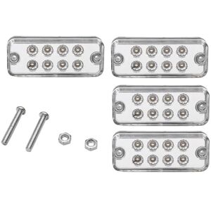 VIGORFLYRUN PARTS LTD 4Pcs Feux de Gabarit Latéraux, Indicateur de Position, 8 LED Feux De Côté pour 12V Remorque Camion Lorry Caravan Bus Blanc - Publicité