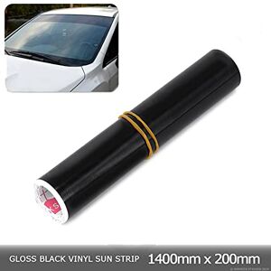ERTGDS 140 x 20 cm noir brillant, bande solaire universelle pour pare-brise de voiture, van, pare-soleil, autocollant décoratif en vinyle - Publicité