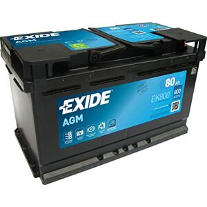 Exide Technologies AGM EK800 Batterie de Voiture 80Ah 800A Start Stop, schwarz - Publicité