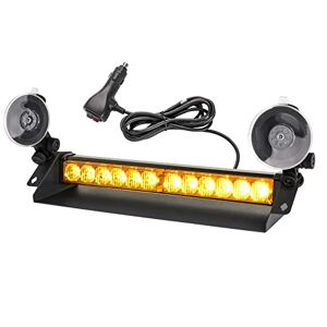 ROUTEKING Lumière d'avertissement d'urgence LED de 35,6 cm 12 LED 9 modes clignotants Ventouses réglables Haute intensité Mini barre stroboscopique pour voiture et camion (ambre) - Publicité