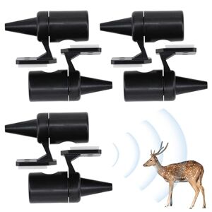  4 Pièces sifflets de cerf Avertissement de la faune,sifflet d' avertissement d'animaux,Sifflets de Cerf Avertissement,pour Voitures,  Camions, Motos(Noir)