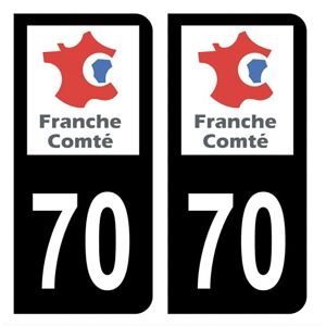 HADEXIA Autocollant Stickers Plaque d'immatriculation Voiture département 70 Haute-Saône Ancienne Région Franche Comté Noir Couleur - Publicité