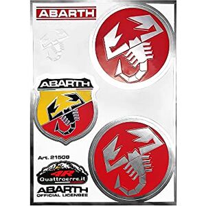 Abarth Autocollants 1 Bouclier  2 Scorpions, Lot de 3, 94 x 131 mm - Publicité