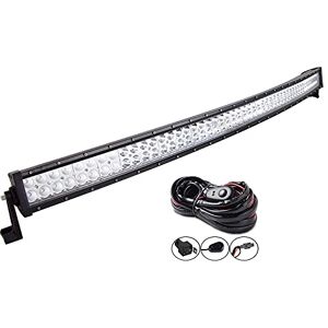 AUXTINGS 132 cm 300W Barre Lumineuse LED incurvée de avec Spots et projecteurs Feux de Route ou Anti-Brouillard pour véhicule Tout-Terrain SUV Quad Camion 4x4 Bateau - Publicité