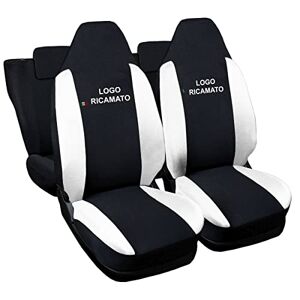 Rebeca Shop ® Housses de siège auto compatibles Twingo avec sièges arrière divisés, lot de 6, différentes couleurs (noir/blanc) - Publicité