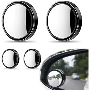 4 Pack 50mm Rotatif Voiture Angle Mort Miroir sans Cadre Rond 360°Rotate HD  Verre Auto-adhésif Convexe Vue Arrière Voiture Côté Miroir Angle Mort  Extérieur pour Véhicules, Moto, Camions et SUV 