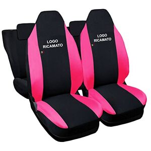 Rebeca Shop ® Housses de siège auto compatibles Twingo avec sièges arrière divisés, lot de 6, différentes couleurs (noir/fuchsia) - Publicité