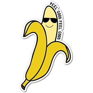 Sticker Collective Peel Good Feel Banana Sticker Funny Rude Pun Hippie Vegan Car Laptop - Publicité