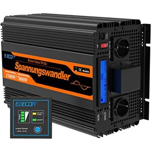 EDECOA convertisseur 12v 220v convertisseur Pur Sinus 3500w Onde sinusoïdale Pure Power Inverter avec télécommande et écran LCD per Camper Voiture (3ème génération) - Publicité