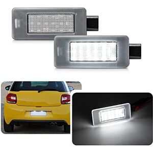 njssjd Éclairage de Plaque d'immatriculation LED pour Peugeot 207 CC 208 2008 308 MK2 308 CC 3008 MK1 MK2 508 MK1 5008 MK2 pour Citroën C3 III C4 II C5 III Aircross Lampe d'étiquette à LED Canbus Gratuit - Publicité