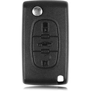 Betterher Lot de 2 Coque de clé 3-Boutons Télécommande Compatible avec Citroën C2 C3 C4 C5 Picasso Peugeot 107 206 207 307 308 406 407-Sans Support de Batterie Lames sans rainur - Publicité