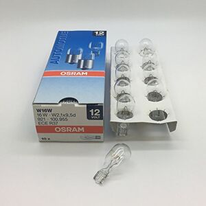 OSRAM Lot de 10 ampoules 921 W16 955 12 V 16 W – Indicateur de frein, feu arrière, feu de freinage arrière de haut niveau - Publicité