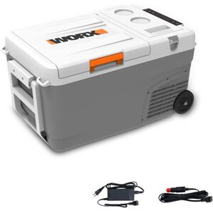 WORX Glacière portable 20V WX876.9 (Livrée sans batterie ni chargeur de batterie, avec un chargeur de courant alternatif, un câble de prise allume-cigare) - Publicité