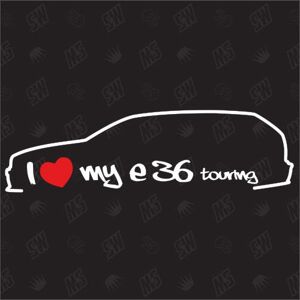 speedwerk-motorwear J'aime ma E36 Touring Station Wagon - Sticker Compatible avec BMW- Année 1995-1999 - Publicité