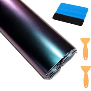 Mioke Film de Protection de Peinture Auto,30 * 300cm pour Voiture Protecteur Autocollant Adhésif Vinyle,Protection Vinyle Feuille,Caméléon Changement de Couleur du Violet au Bleu - Publicité