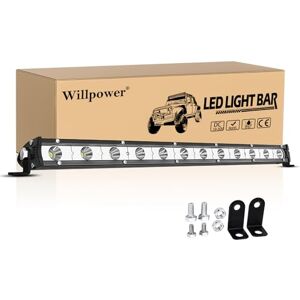 Willpower Projecteur de barre lumineuse LED 60W, Phare de Travail LED ultra-mince à une rangée de 13 pouces pour bateau tracteur de camion de voiture 4x4 - Publicité