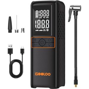 GOOLOO Compresseur à Air Portatif Electrique  GT160 160psi Gonfleur Pneus Voiture sans fil avec batterie 7500mAh Compresseur numérique Lampe LED pour Vélo/Moto/Balle - Publicité