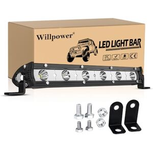 Willpower lumière ambiante Barre Lumineuse LED 30W, Phare de Travail LED Ultra-Mince à Une rangée de 7 Pouces pour Bateau Tracteur de Voiture 4x4 - Publicité