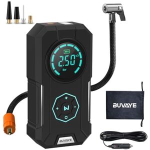 Noir 120psi Compresseur d'air portable Mini gonfleur de pneu Lcd Affichage  Pompe de vélo électrique avec 4000mah Batterie rechargeable Led Light pour  voiture Vélo Mot