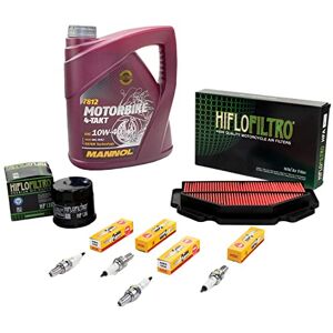 MVH Bockauf Kit d'entretien huile 4L + filtre à air + filtre à huile + bougies d'allumage pour Suzu ki GSR 600 GSR600 WVB9 année de construction 2006-2011 - Publicité