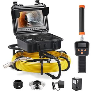 VEVOR Caméra Inspection Canalisation Localisateur 512 Hz Endoscope Drain 50 m Écran 9'' Enregistreur DVR Étanche IP68 12 LED Réglables Carte SD 16 Go pour Conduit Égout Maison Plomberie Tuyaux Vidange - Publicité