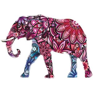 Akachafactory Autocollant Sticker Voiture Moto Deco Elephant Fleur Rose Animal frigo - Publicité