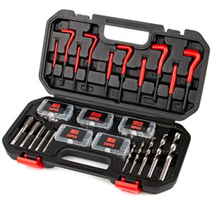  EMAGEREN 30Pcs Kit Reparation Filetage M6 INOX Foret Hélicoïdal  Clé Hexagonale Insert Filetage Taraud Filiere Professionnel pour Entretien  Quotidien Automobile Perceuse Moteur