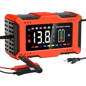 YONHAN Chargeur de Batterie Intelligent 6A/12V Mainteneur et Automatique Réparation Fonction Portable avec Écran LCD, pour Voiture Moto Camion, AGM, Gel,SLA(8-100AH) (BlackRed)/Lithium (tkl 14.6v) - Publicité