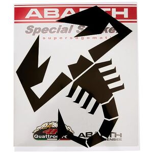 Abarth Autocollant Scorpion Découpée à la Forme, Noir, 240 mm - Publicité