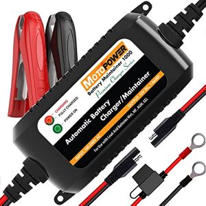 MOTOPOWER MP00206 12V 1.5Amp Chargeur de Batterie entièrement Automatique/Mainteneur pour Les Voitures, Motos, VTT, VR, Powersports, Bateau et Plus. Intelligent, Compact et économie d'énergie - Publicité