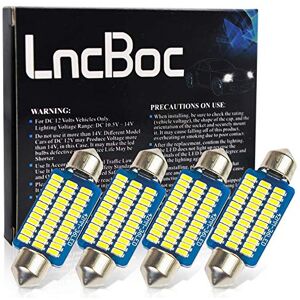 LncBoc 42mm 41mm C5W 36LED 3014SMD Plaque Ampoule Festons navette plafonnier Veilleuse voiture lumiere Xenon Blanc 6000K 4Pcs - Publicité